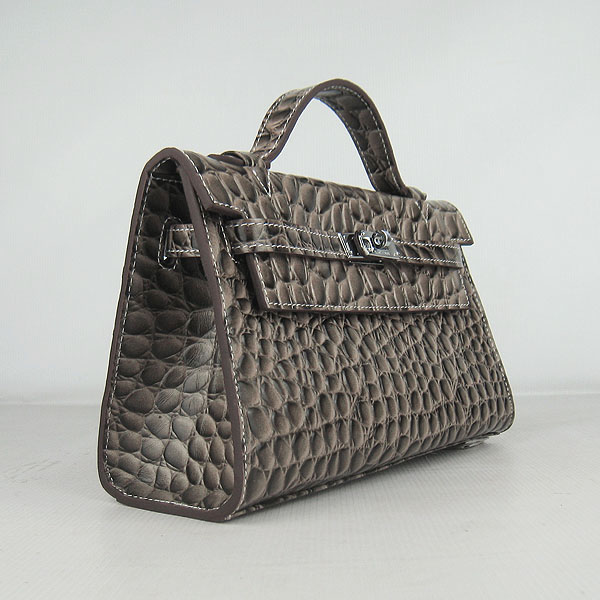 AAA Hermes Kelly 22 CM Python Leather Handbag Grey H008 On Sale